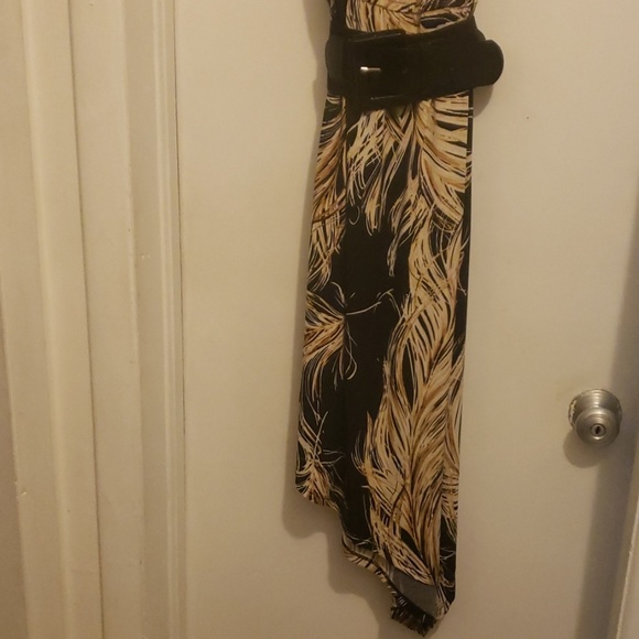 B. Smart Brown and Black belted sleeveless dress - Picture 3 of 4